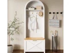 Online Conjunto de vestiário de entrada 75x35x195 cm - com móvel para sapatos e ganchos - com prateleiras - Móvel De Entrada