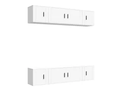 vidaxl Móvel De Tv*Conjunto móveis de TV 6 pcs madeira processada Branco