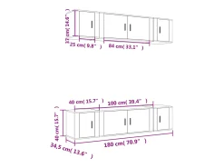 vidaxl Móvel De Tv*Conjunto móveis de TV 6 pcs madeira processada Branco