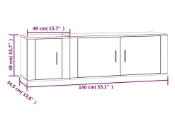 vidaxl Móvel De Tv*Conjunto móveis de TV 2 pcs madeira processada sonoma cinza Cinzento