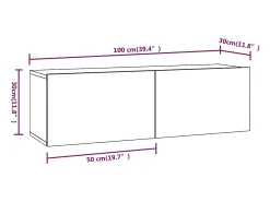 vidaxl Móvel De Tv*Conjunto móveis de TV 4 pcs madeira processada carvalho fumado Castanho