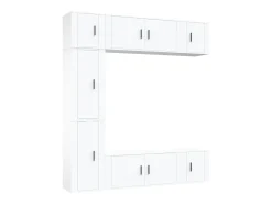 vidaxl Móvel De Tv*Conjunto móveis de TV 7 pcs madeira processada Branco