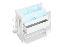 Discount Conjunto vestiário de entrada 163×35×161 cm - com cabideiro e espelho - banco e móvel para sapatos - com iluminação LED - Móvel De Entrada