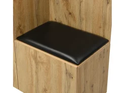 Conjunto vestiário de entrada 98.5×38×191 cm - com cabideiro e sapateira - ganchos e 1 espelho - natural + preto^ModernLuxe Hot