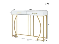 Consola com 2 gavetas - estilo moderno - e Dourado^ModernLuxe Discount