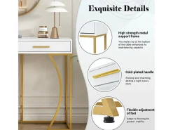 Consola com 2 gavetas - estilo moderno - e Dourado^ModernLuxe Discount