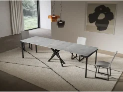 Clearance Consola extensível 90x40/300 cm Estrutura em betão antracite Saki Evolution Consola