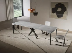 Consola extensível 90x40/300 cm Pernas em cimento Saki antracite^ITAMOBY New