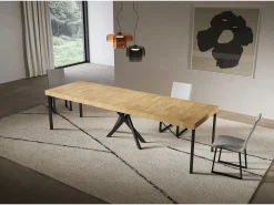 Outlet Consola extensível 90x40/300 cm Saki Premium pernas antracite carvalho natural Consola