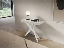 Consola extensível 90x40/196 cm Saki Pequenas pernas brancas cinzas*ITAMOBY Outlet