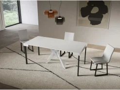 Consola extensível 90x40/196 cm Saki Pequenas pernas brancas cinzas*ITAMOBY Outlet
