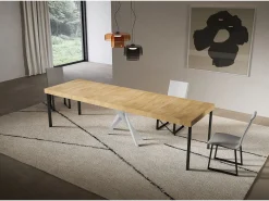 Consola extensível 90x40/300 cm Saki Premium nature carvalho pernas brancas^ITAMOBY