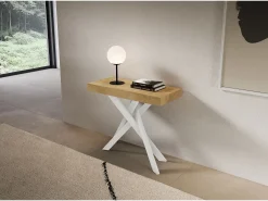 Consola extensível 90x40/300 cm Saki Premium nature carvalho pernas brancas^ITAMOBY