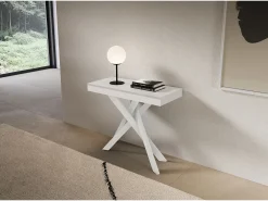Consola extensível 90x40/300 cm Saki Evolution moldura branca cinza*ITAMOBY Discount