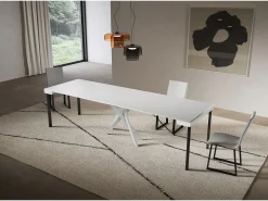 Consola extensível 90x40/300 cm Saki Evolution moldura branca cinza*ITAMOBY Discount