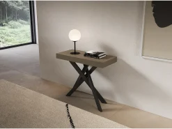 Consola extensível 90x40/196 cm Saki Premium Pequena pomba cinza antracite pernas^ITAMOBY Discount