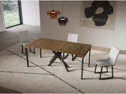Consola extensível 90x40/196 cm Saki Pernas pequenas em nogueira antracite*ITAMOBY Online