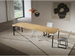 Consola extensível 90x40/300 cm Saki Evolution moldura branca carvalho natural^ITAMOBY Hot