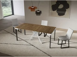 Consola extensível 90x40/196 cm Saki Small Evolution moldura branca nogueira^ITAMOBY Clearance