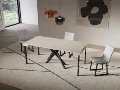 Consola extensível 90x40/196 cm Saki Pernas pequenas em caxemira antracite*ITAMOBY