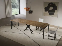 Consola extensível 90x40/300 cm Saki Evolution moldura em nogueira antracite^ITAMOBY New