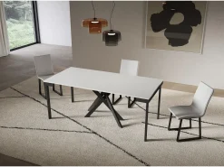 Outlet Consola extensível 90x40/196 cm Saki Small Evolution moldura branca cinza antracite Consola