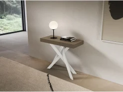 Consola extensível 90x40/196 cm Saki Premium Pomba pequena cinza pernas brancas^ITAMOBY Best