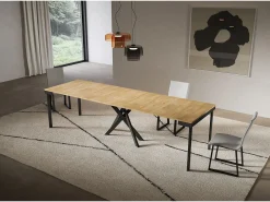 ITAMOBY Consola*Consola extensível 90x40/300 cm Saki Evolution moldura antracite carvalho natural Castanho