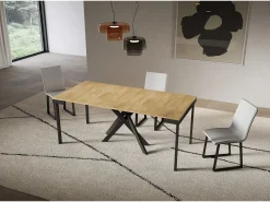 Consola extensível 90x40/196 cm Saki Small Evolution moldura carvalho natural antracite*ITAMOBY Best