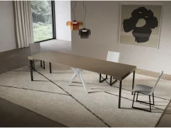 ITAMOBY Consola*Consola extensível 90x40/300 cm Saki pomba cinza pernas brancas Castanho