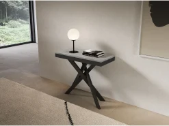 Consola extensível 90x40/196 cm Saki Small Evolution moldura em betão antracite^ITAMOBY Online