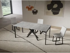 Consola extensível 90x40/196 cm Saki Small Evolution moldura em betão antracite^ITAMOBY Online