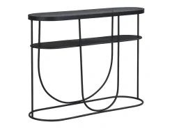 Discount Console com 1 prateleira em metal e vidro fumê - Preto e transparente - PRETORIA Consola