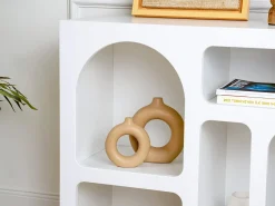 Vente-unique Consola*Console de design com 5 nichos - - LUELA Branco