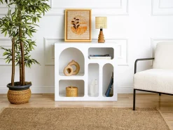 Vente-unique Consola*Console de design com 5 nichos - - LUELA Branco
