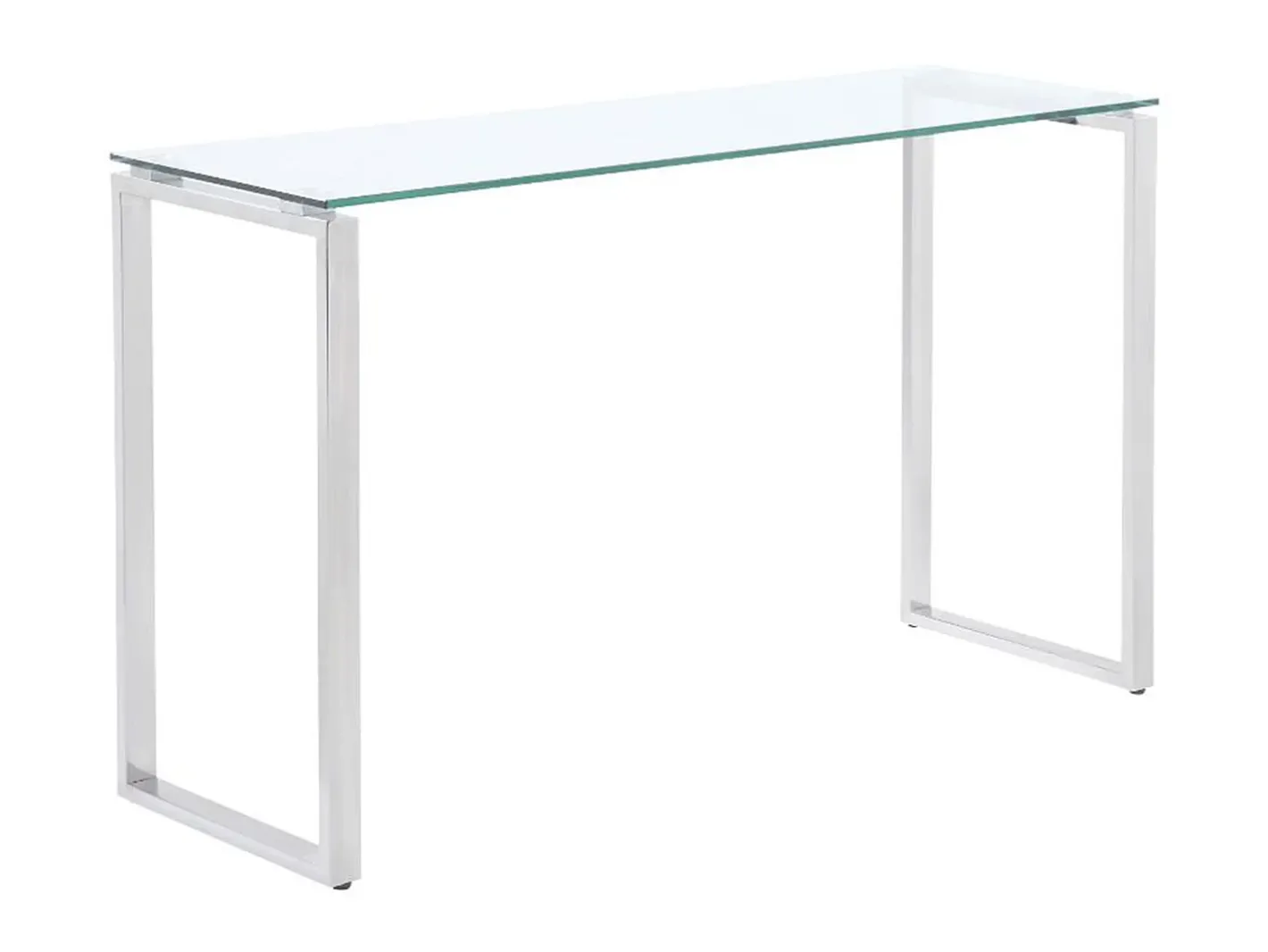 Vente-unique Consola*Console de design FREYA em vidro temperado e metal cromado. Transparente / Prateado