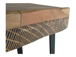 New console de madeira de acácia e metal Consola