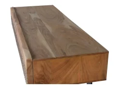 New console de madeira de acácia e metal Consola