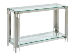 Console em vidro temperado e aço inoxidável - Cromado - NOMELANO^Vente-unique New