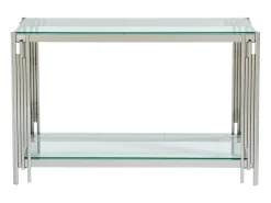 Console em vidro temperado e aço inoxidável - Cromado - NOMELANO^Vente-unique New
