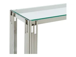 Console em vidro temperado e aço inoxidável - Cromado - NOMELANO^Vente-unique New