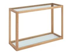 Vente-unique Consola*Console em vidro temperado e carvalho - Transparente e Natural - ZUNARIL Transparente / Natural claro