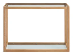 Vente-unique Consola*Console em vidro temperado e carvalho - Transparente e Natural - ZUNARIL Transparente / Natural claro
