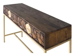 New Console manguier noyer et doré elegância única Consola