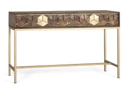 New Console manguier noyer et doré elegância única Consola