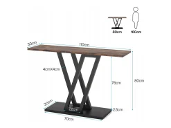 Console Móvel, Console de Entrada de Corredor Industrial, Mesas de Entrada de 110 cm Mesa de Sofá Estreita para Sala, Rústico^Tribesigns Sale