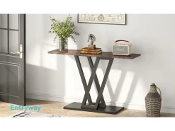 Console Móvel, Console de Entrada de Corredor Industrial, Mesas de Entrada de 110 cm Mesa de Sofá Estreita para Sala, Rústico^Tribesigns Sale