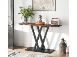 Console Móvel, Console de Entrada de Corredor Industrial, Mesas de Entrada de 110 cm Mesa de Sofá Estreita para Sala, Rústico^Tribesigns Sale
