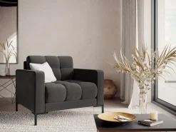 - Poltrona "Bali" em veludo cinza escuro - 87x92x75cm^Cosmopolitan Design Hot