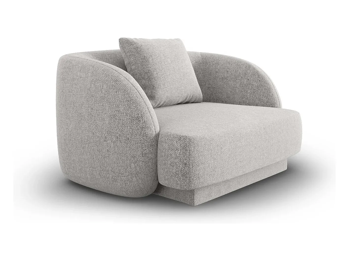 - Poltrona "Tulum" em tecido chenille cinza claro - 103x90x70cm*Cosmopolitan Design Best